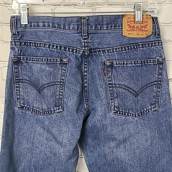 LEVI'S 505 Light Blue Wash Jeans Boys Size 16 (28W x 28L) Distressed Denim 28/28 - Picture 5 of 7